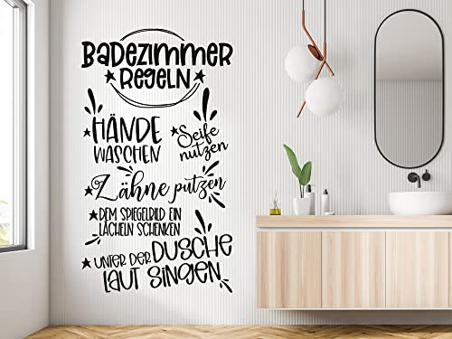 GRAZDesign Wandtattoo Bad Regeln, Badezimmer Bild als Aufkleber, Toilettenregeln Hausregeln - 70x40cm / Mint von GRAZDesign