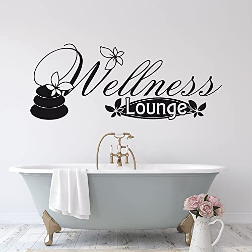 GRAZDesign Wandtattoo Badezimmer Wellness Lounge, Aufkleber Bad Deko, Wandsticker selbstklebend Wanddeko für Fliesen, Schrank und Wand, 100x40cm, 063 lindgrün von GRAZDesign