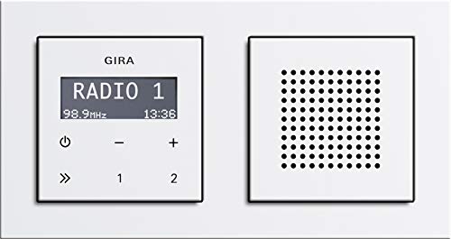 Gira Badradio RDS Unterputzradio mit Lautsprecher und E2 Rahmen reinweiß glänzend von GRENDA-HAMMER