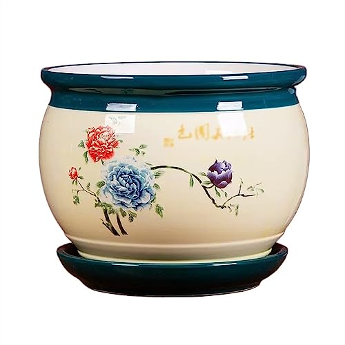 Blumentopf Blumentöpfe aus Keramik, groß, mit Tablett, Blumentöpfe, chinesischer Retro-Minimalismus, Pflanzgefäße, Sukkulenten, Grünpflanzen, Pflanzen, dekorative Ornamente for Zuhause Übertopf ( Colo Blumentopf Blumentöpfe aus Keramik, groß, mit Tablett, Blumentöpfe, chinesischer Retro-Minimalismus, Pflanzgefäße, Sukkulenten, Grünpflanzen, Pflanzen, dekorative Ornamente for Zuhause Übertopf ( Colo von GRFIT
