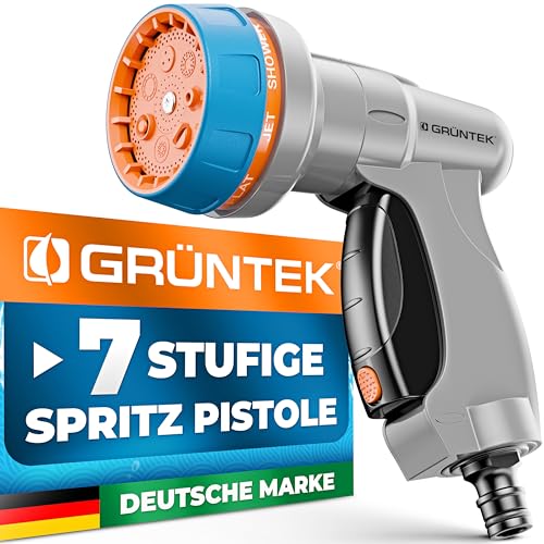 GRÜNTEK Gartenbrause, 7-Funktionen Garten Handbrause für Garten, Autowaschen und Zuhause, Multifunktions-Bewässerungspistole. von GRÜNTEK