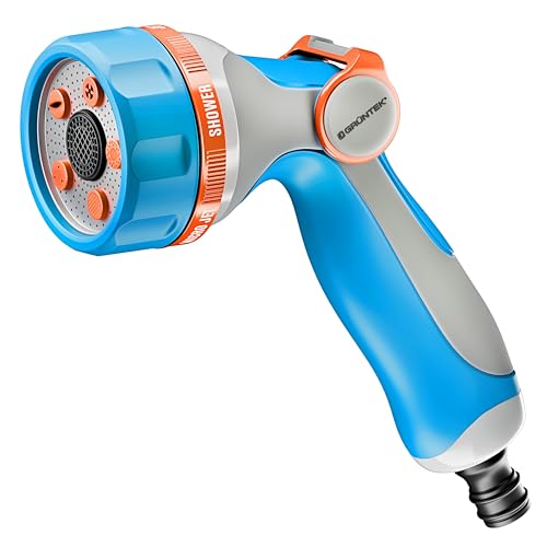 GRÜNTEK Ultraleichte Handbrause Garten Multibrause mit 5 Strahlarten, Gartenbrause mit ergonomischem Griff und komfortabler Daumensteuerung, universeller Schnellanschluss GRÜNTEK Ultraleichte Handbrause Garten Multibrause mit 5 Strahlarten, Gartenbrause mit ergonomischem Griff und komfortabler Daumensteuerung, universeller Schnellanschluss von GRÜNTEK