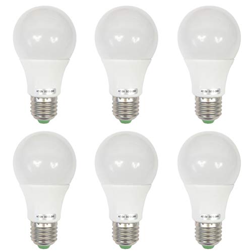 Glming E27 led leuchtmittel Sockel 5730 SMD Nicht Dimmbar 5 Watt Thermo Kunststoff Birne 40 Watt entspricht AC 12V DC 12-24 V Warmweiß 6 Stück von GRV