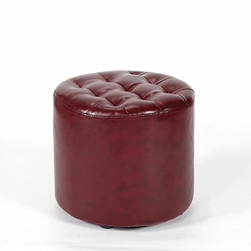 GSKXHDD Vanity Stool Ottoman, runder Vanity Chair, Moderne gepolsterte Fußstütze, Kleiner Fußhocker aus Kunstleder für Schlafzimmer, Wohnzimmer,A,28cm Vollmond Independence von GSKXHDD