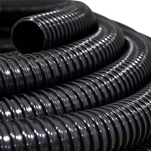 Teichschlauch Spiralschlauch Durch. 50 mm (2 Zoll) 20 Meter schwarz PVC lichtundurchlässig von GT Market