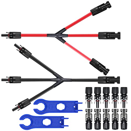 GTIWUNG 1 Paar Solarkabel Y-Verteiler Solarpanel-Kabel MMMF+FFFM für Parallel-Photovoltaik-Anschluss, Solarpanel Stecker,Solarpanel Kabelstecker,Photovoltaik Steckverbinder von GTIWUNG