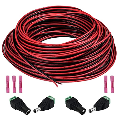 GTIWUNG 20m Verlängerungskabel Draht 22AWG,2 Pin LED Strip Extension Cable,2 Polig LED Streifen Verlängerungskabel,LED Stripe Verlängerung Kabel DC 12 Volt Anschlusskabel Verbinder für LED-Bänder von GTIWUNG