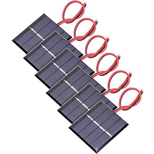 GTIWUNG 6 Stück 3V 0.3W 65X48mm Mikro-Mini-Solar-Panel-Zellen Sonnenkollektor für Sonnenenergie, Heimwerken, DIY, Wissenschaft Projekte - Spielzeug - Akku-Ladegerät von GTIWUNG