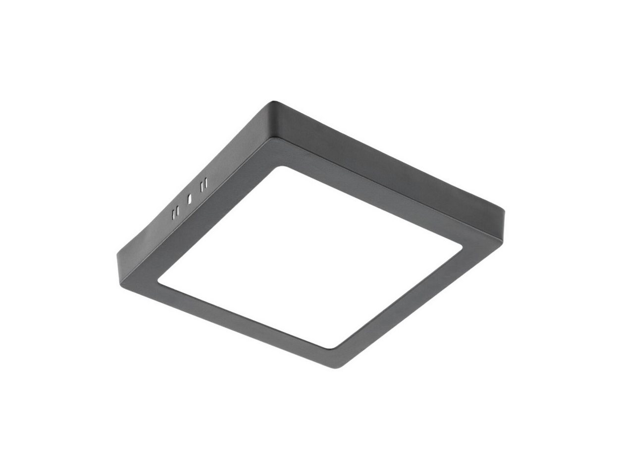 GTV Deckenleuchten LED Aufputz Deckenlampe Deckenpanele Deckenleuchte, schwarz, rund oder, Warmweiß, 19w, 1520 Lumen, Warmweiß 3000K, 223x223x32mm, eckig, Aluminium, IP20 von GTV