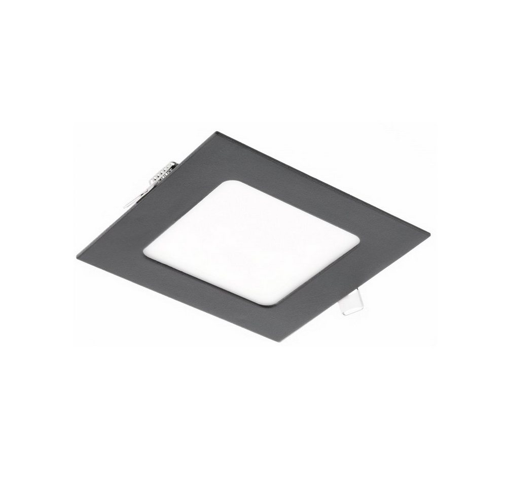 GTV LED Panel LED slim Panele einbaulechte Deckenleuchte Deckenleuchte 6 bis 24w, Maße: 12x12x2,2cm, Farbe: Schwarz, Lochmaß: 102-105mm, Aluminium von GTV