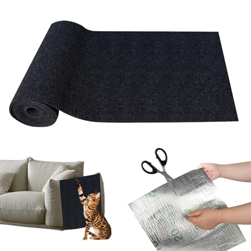 Kratzmatte Katze Wand,Selbstklebend Kratzschutz Katze,Kratzteppich Katzen,Kratzbrett Katzen Sofa,Kratzbretter Katze Wand,Kratzwand Katzenkratzbretter für Schützt Teppiche (Schwarz, 40x300cm) von GUAHKUN