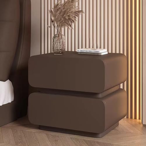 GUAWJRZDP Holz-Nachttisch, Mit 2 Schubladen, Französischer Cremefarbener Nachttisch, Vollständig Bodenstehendes Design, for Wohnzimmer, Schlafzimmer (Color : Coffee, Size : 40cm/15.7in) von GUAWJRZDP