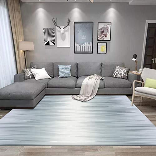 GUGJHFVH Teppich Waschbarer für Schlafzimmer Esszimmer Wohnzimmer rutschfest ，Moderne Mode mit Farbverlauf blau，160 x 230 cm von GUGJHFVH