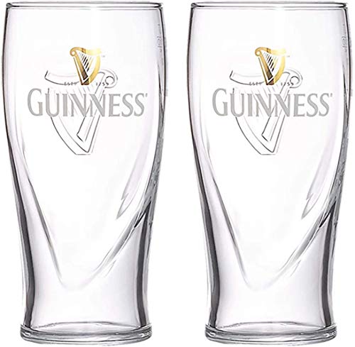 Guinness Bierglas, offizielles Merchandise-Produkt, mit Prägung, 2 Stück von Guinness