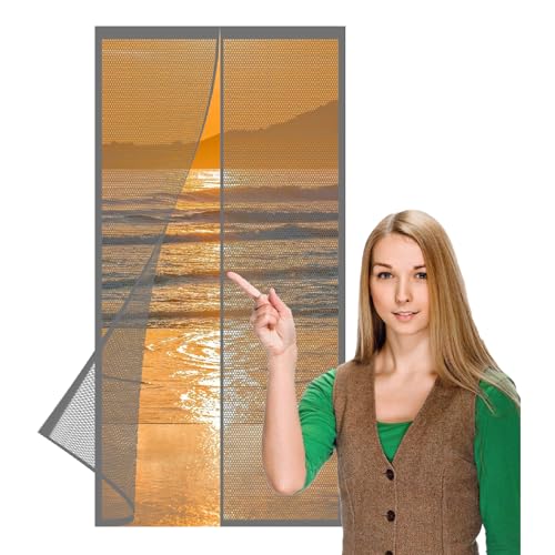 Fliegengitter Magnet Tür 137 x 200 cm Insektenschutz Balkontür Automatisch Verschließen für Balkontür Terrassentür, Grau Fliegengitter Magnet Tür 137 x 200 cm Insektenschutz Balkontür Automatisch Verschließen für Balkontür Terrassentür, Grau von GUOGHUI
