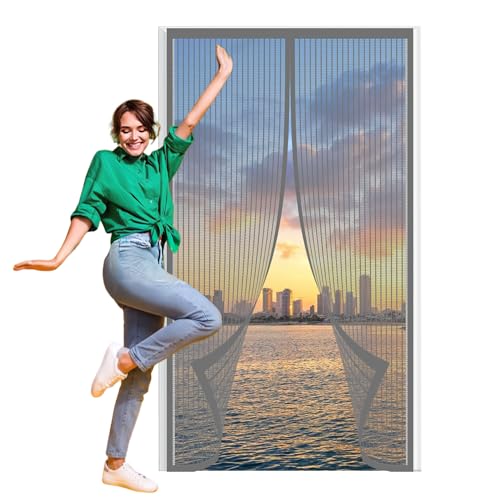 Fliegengitter Tür Magnet Insektenschutz 98 x 205 cm Insektenschutz Balkontür Fliegenvorhang Einfache Montage Ohne Bohren für Die Balkontür, Kellertür Und Terrassentür, Grau Fliegengitter Tür Magnet Insektenschutz 98 x 205 cm Insektenschutz Balkontür Fliegenvorhang Einfache Montage Ohne Bohren für Die Balkontür, Kellertür Und Terrassentür, Grau von GUOGHUI