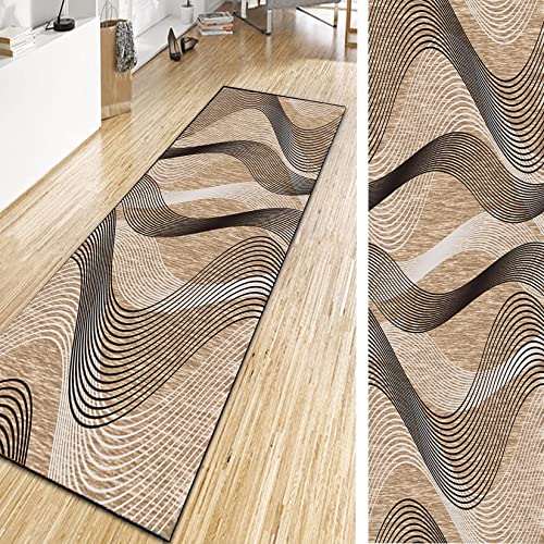 GUOYUYU Küchen Teppich 40x180cm rutschfest Waschbar Polyester Meterware Anpassbar Moderner Teppich Läufer für Wohnzimmer, Schlafzimmer, Küche, F von GUOYUYU