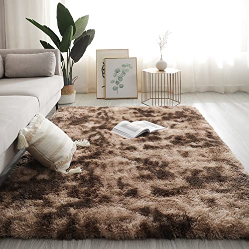 GUOYUYU Lammfell Teppich 100x120cm Relax Flauschiger Anti-Rutsch Unterseite Vintage ​Teppich Handgewebte Teppiche Kunstfell Öko-Tex für Wohnzimmer, Kinderzimmer oder Flur, Braun von GUOYUYU