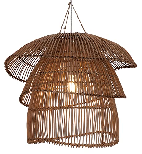 GURU SHOP Deckenlampe/Deckenleuchte, in Bali Handgemacht aus Naturmaterial, Rattan - Modell Romario, Bambus, 46x55x55 cm, Hängeleuchten aus Natürlichen Materialien von GURU SHOP