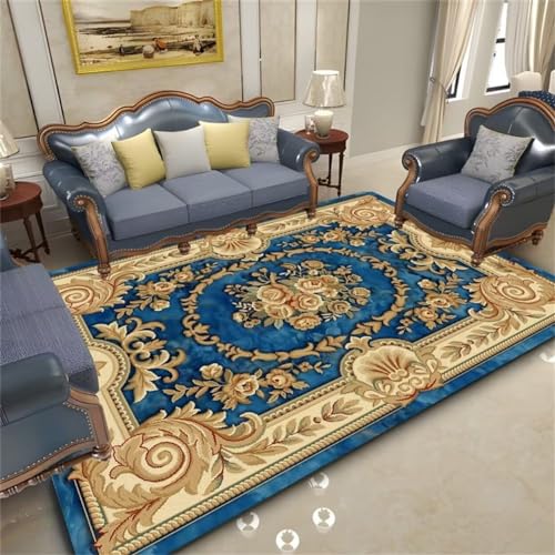 GX-YJX Küchen Teppiche Sofa Teppiche Klassische Blaue Pflanze Blumenmuster Wohnzimmer Teppich Multi-Size Anti Rutsch Teppich 200X300CM von GX-YJX