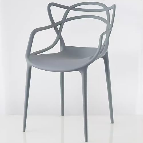 Esszimmerstühle, Küchenstühle, Moderner Stapelbarer Kunststoffstuhl, Stühle für das Esszimmer, Sessel für Drinnen und Draußen (Color : Gray) von GXFCC
