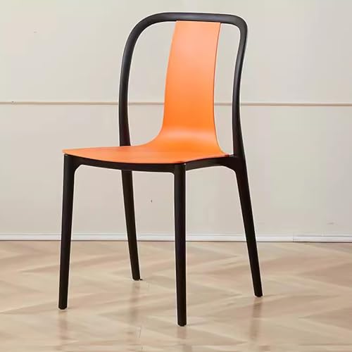 GXFCC Stühle Esszimmer, Kunststoffstühle, Küchenstuhl, Bequemer Beistellstuhl, Lässiger Modestuhl, Einteilig Geformter Loungesessel (Color : Orange) von GXFCC