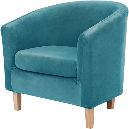 GYHH Sesselschoner Sesselüberwurf Sesselhusse Sesselbezug Elastisch Stretch Sesselbezug Für Clubsessel Loungesessel Schonbezug Für Stretch (Peacock Blue) von GYHH