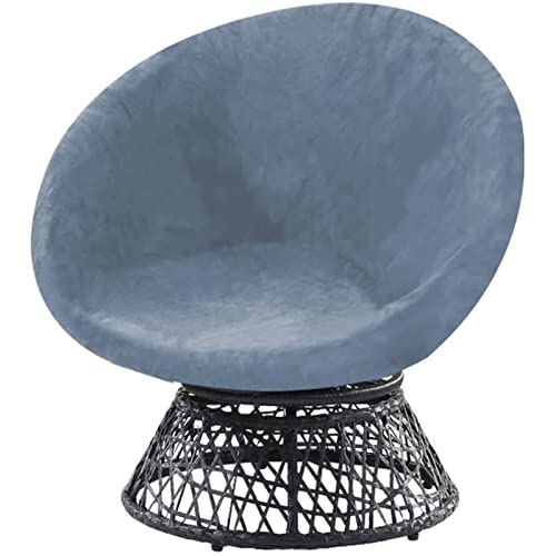 Stuhl-Abdeckung Aus Samt, Nur Schonbezug Moon Chair-Abdeckung, Abnehmbare Moon-Stuhl-Abdeckung Für Erwachsene,Untertassen-Stuhl-Möbelschutz,Wohnzimmer (Gray Blue,Large) von GYHH