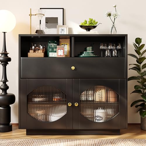 GYNGTLC Küchenschrank, Sideboard, multifunktionaler Lagerschrank, Rauchglastür, Esszimmerschrank geeignet für Küche, Esszimmer und Wohnzimmer, 120×33×95cm GYNGTLC Küchenschrank, Sideboard, multifunktionaler Lagerschrank, Rauchglastür, Esszimmerschrank geeignet für Küche, Esszimmer und Wohnzimmer, 120×33×95cm von GYNGTLC
