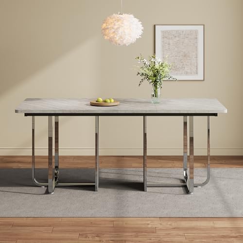 GYNGTLC Tabelle,moderner Tabelle, Stabiler Tabelle, Metallbeine, großerTabelle, rechteckiger Esstisch, Tabelle für 6 Personen, moderner einfacherTabelle GYNGTLC Tabelle,moderner Tabelle, Stabiler Tabelle, Metallbeine, großerTabelle, rechteckiger Esstisch, Tabelle für 6 Personen, moderner einfacherTabelle von GYNGTLC