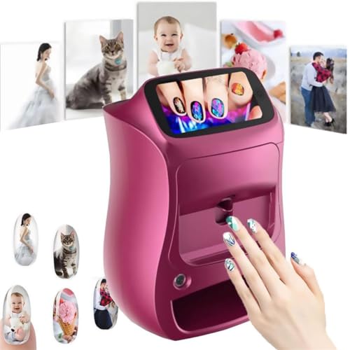 GYQSSD Tragbarer digitaler mobiler Nail-Art-Drucker, intelligente automatische 3D-Nageldruckermaschine mit Touchscreen, 10-Sekunden-Malerei, für Kinder/Nagelstudio/Maniküre/Nagelliebhaber von GYQSSD