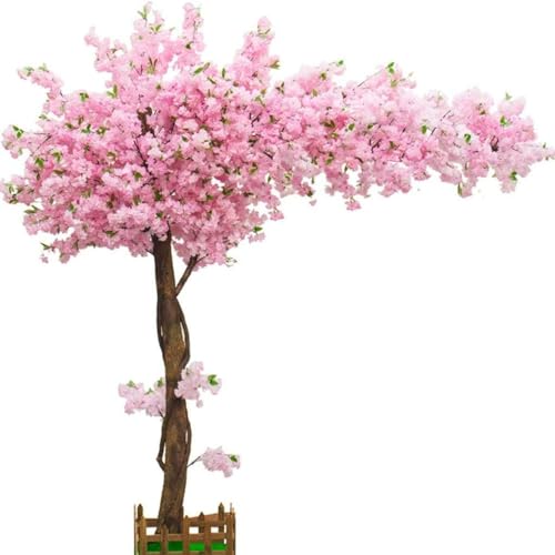 Künstlicher Kirschblütenbaum–hellrosa–Stiele aus echtem Holz und lebensechte Blätter,Nachbildung einer künstlichen Pflanze,großer lebensechter Kirschblütenbaum,künstliche Pflanzen,1.5x1m/4.9x3.2ft von GYQSSD