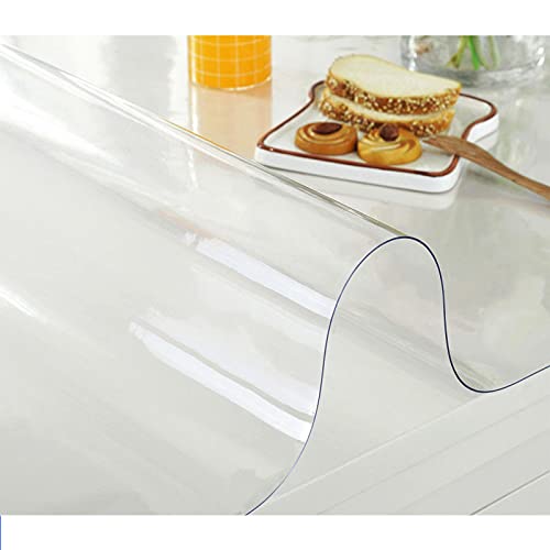 Transparente PVC Tischdecke - Abwischbar Schutztischdecke Tischschutz - Breite & Länge wählbar-FüR Esstisch Couchtisch Und Schreibtisch,Rechteck (Dicke:1.5mm,Größe:50x250cm/19.7x98.4in) von GYUEZX