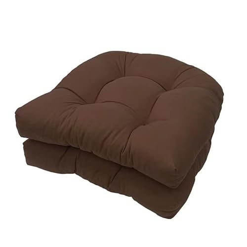 GYYFQH Stuhlkissen 2er Set, Sessel Kissen Zurück Sitzkissen Pad 48x48 cm, Sitzpolster Für Outdoor Geeignet, Outdoor Gartenstuhlkissen，Wasserdichtes Stuhlkissen(Coffee) von GYYFQH