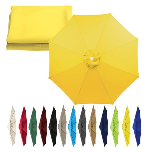 GZDXBF Ø 200/270/300 cm Ersatz-Bezug Für Luxus-Ampelschirm, Sonnenschirm Ersatzbezug 8 Rippen/6 Rippen UV-Schutz Sonnenschirmbezug(Color:Yellow,Size:8 ribs-3m(9.8ft)) von GZDXBF