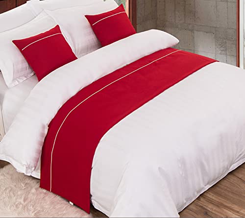 GZQIAWY Tagesdecken Bettläufer Überwurf Bettwäsche Single Queen King Bettdecke Handtuch Home Hotel Dekorationen,rot,45 cm Kissenbezug + Kissen (1 Set) von GZQIAWY