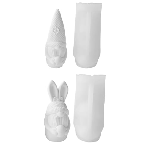 Ostern Kaninchen Silikonformen Gießformen, 3D Silikonform Ostern Kerzenformen Zum Gießen, Hasenform für Ostern, Ostern Kaninchen Kerzen Gießformen für Gips, Sojawachs Kerzen, Handwerk (A+B) von GZWY