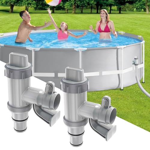 Pool Plunger Ventil Plus für oberirdischen Pool, 2 in 1 Kolbenventil Pool Ersatzteile, Pool Zubehör für Intex/Bestway/Coleman Pool, Absperrventil für oberirdische Schwimmbecken und Poolfilterpumpe von GZWY