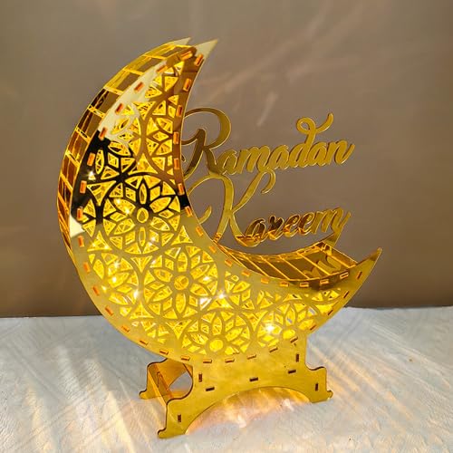 Ramadan Deko, Eid Ramadan Mubarak Tischdekoration Eid Mubarak, Mond Stern Deko Teelichthalter Eid Deko Muslimische Deko, DIY Ramadan Dekoration Für Schlafzimmer Eid Mubarak Geschenke (#1) von GZWY