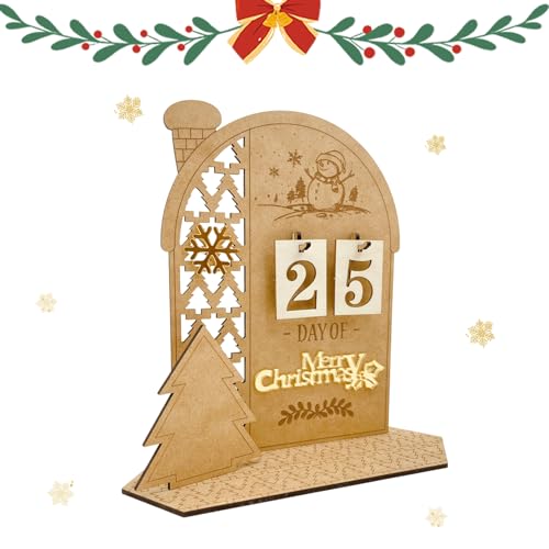 Weihnachts Adventskalender, Adventskalender zum Befüllen, Holz Weihnachts Countdown Kalender, Weihnachten Dekorationen für Urlaub, Tischdekoration, Familie Ornament, Partygeschenke (D) von GZWY