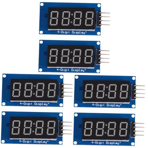 Gadpiparty 6 STK Anzeigemodul Optoelektronische Anzeigen Haushaltsgeräte Uhr Einfaches Installationsmodul 4 Sieben-Segment-anzeige 7-Segment-modul Gemeinsam Led Helligkeit Harz von Gadpiparty