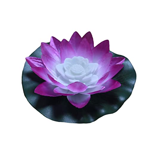 Gadpiparty Solar-Teichbeleuchtung Solarlampe für den Außenbereich Teichlicht LED Kerzenlampe Dekor Wasserlaterne Blumenpoollicht draussen Pflanze Lotus- Lampe Anlage Violett von Gadpiparty