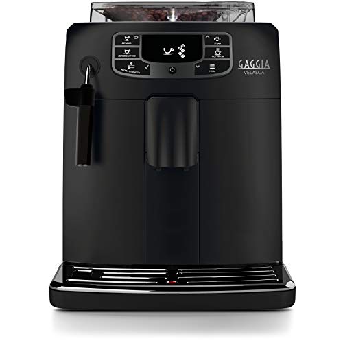 Gaggia Velasca Black, Automatische Kaffeemaschine für Espresso und Cappuccino, Kaffeebohnen oder gemahlen, RI8260 / 01, 1000 W, Schwarz, 100% Made in Italy von Gaggia