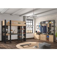 Gami Jugendzimmer-Set "Duplex", (4 St., 2x offenes Schranksystem, Kommode, Hochbett) von Gami