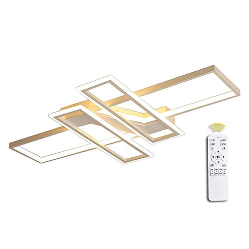 LED Deckenleuchte Wohnzimmerlampe Dimmbar Deckenlampe Hängeleuchte Modern Platz Chic Decke Leuchen Metall Acryl Deckenlampe mit Fernbedienung Innen Schlafzimmer Esszimmer Esstisch Deckenbeleuchtung von GaoHX