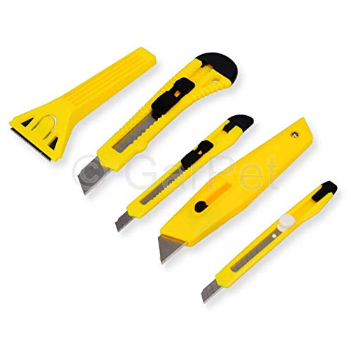 Haushalt Messer Set 5 tlg Cutter Teppich Tapeten Karton Messer Glasschaber von GarPet