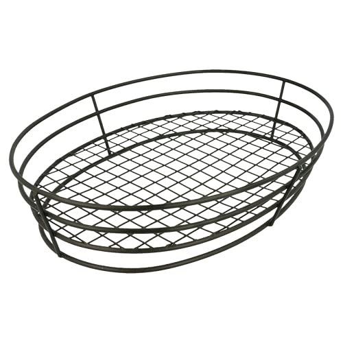 Basket Oval 28X20,5X5,7 cm Schwarz Stahl von García de Pou