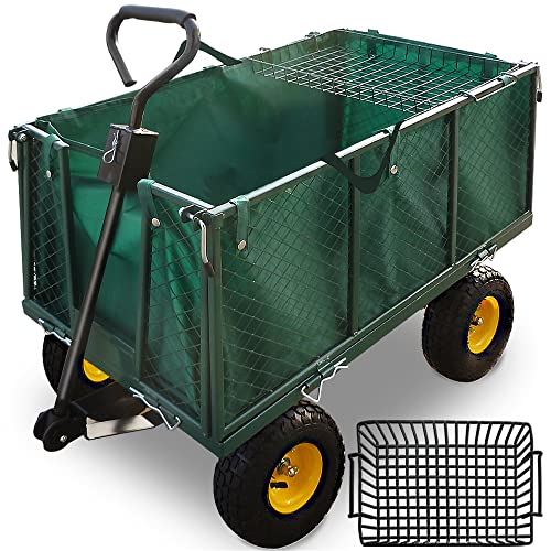 GARDEBRUK® Bollerwagen 550kg Belastbar Klappbar Stabil Herausnehmbare Plane Gerätewagen Handwagen Garten Gartenkarre Gartenwagen Transportwagen Karre von Gardebruk