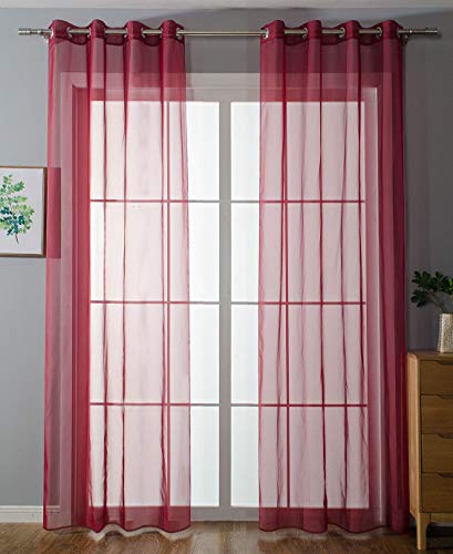 2er-Pack Ösen Gardinen Transparent Vorhang Set Wohnzimmer Voile Ösenvorhang Bleibandabschluß HxB 225x140 cm Bordeaux, 203322 2er-Pack Ösen Gardinen Transparent Vorhang Set Wohnzimmer Voile Ösenvorhang Bleibandabschluß HxB 225x140 cm Bordeaux, 203322 von Gardinenbox