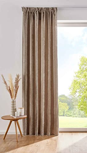 Gardinenbox Vorhang Thermo Chenille Taupe HxB 245x140 cm Schlaufenband Samtig Weich Verdunkelung, 2022500 Gardinenbox Vorhang Thermo Chenille Taupe HxB 245x140 cm Schlaufenband Samtig Weich Verdunkelung, 2022500 von Gardinenbox